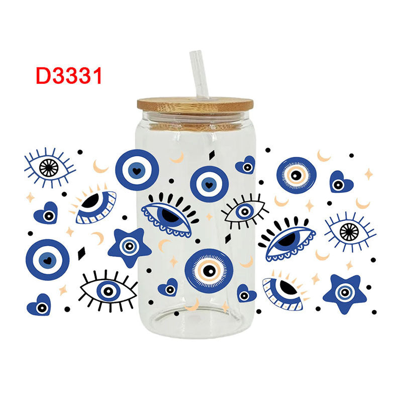 Wholesale 5pcs Cartoon printing heat transfer Cup sticking crystal logo pattern 23 cmX11cm in stock
